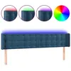 vidaXL Tête de lit à LED Bleu foncé 203x16x78/88 cm Velours