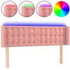 vidaXL Tête de lit à LED Rose 147x16x78/88 cm Velours