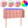 vidaXL Tête de lit à LED Rose 103x16x78/88 cm Velours