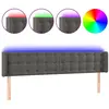 vidaXL Tête de lit à LED Gris foncé 183x16x78/88 cm Velours