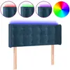 vidaXL Tête de lit à LED Bleu foncé 83x16x78/88 cm Velours