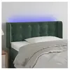 vidaXL Tête de lit à LED Vert foncé 93x16x78/88 cm Velours