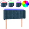 vidaXL Tête de lit à LED Bleu foncé 93x16x78/88 cm Velours