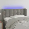 vidaXL Tête de lit à LED Gris clair 93x16x78/88 cm Velours