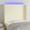 vidaXL Tête de lit à LED Crème 103x16x118/128 cm Similicuir