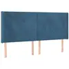 vidaXL Tête de lit à LED Bleu foncé 203x16x118/128 cm Velours