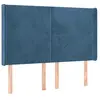 vidaXL Tête de lit à LED Bleu foncé 147x16x118/128 cm Velours