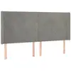 vidaXL Tête de lit à LED Gris clair 163x16x118/128 cm Velours