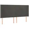 vidaXL Tête de lit à LED Gris foncé 163x16x118/128 cm Velours