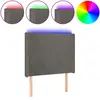 vidaXL Tête de lit à LED Gris foncé 203x16x118/128 cm Velours