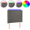 vidaXL Tête de lit à LED Gris foncé 83x16x118/128 cm Velours