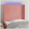vidaXL Tête de lit à LED Rose 83x16x118/128 cm Velours