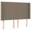vidaXL Tête de lit à LED Taupe 147x16x118/128 cm Tissu