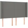 vidaXL Tête de lit à LED Gris foncé 147x16x118/128 cm Tissu