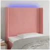 vidaXL Tête de lit à LED Rose 93x16x118/128 cm Velours