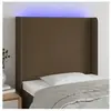 vidaXL Tête de lit à LED Marron foncé 103x16x118/128 cm Tissu