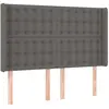 vidaXL Tête de lit à LED Gris 147x16x118/128 cm Similicuir