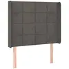 vidaXL Tête de lit à LED Gris foncé 83x16x118/128 cm Velours
