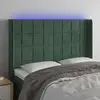 vidaXL Tête de lit à LED Vert foncé 147x16x118/128 cm Velours