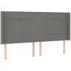 vidaXL Tête de lit à LED Gris foncé 203x16x118/128 cm Tissu