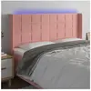 vidaXL Tête de lit à LED Rose 163x16x118/128 cm Velours