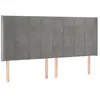 vidaXL Tête de lit à LED Gris clair 203x16x118/128 cm Velours