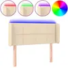 vidaXL Tête de lit à LED Crème 163x16x118/128 cm Tissu
