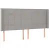 vidaXL Tête de lit à LED Gris clair 183x16x118/128 cm Tissu