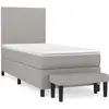 vidaXL Sommier à lattes de lit avec matelas Gris clair 140x190cm Tissu