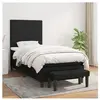 vidaXL Sommier à lattes de lit avec matelas Noir 100x200 cm Tissu