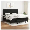 vidaXL Sommier à lattes de lit avec matelas Noir 200x200 cm Tissu