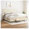 vidaXL Lit à sommier tapissier avec matelas Crème 200x200 cm Tissu