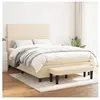 vidaXL Lit à sommier tapissier avec matelas Crème 140x190 cm Tissu