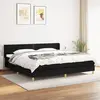 vidaXL Lit À Sommier Tapissier Avec Matelas Noir 200x200 Cm Tissu