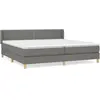 vidaXL Sommier à lattes de lit avec matelas Gris foncé 200x200cm Tissu