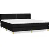 vidaXL Sommier à lattes de lit avec matelas Noir 180x200 cm Tissu