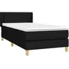 vidaXL Sommier à lattes de lit avec matelas Noir 90x190 cm Tissu
