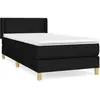 vidaXL Sommier à lattes de lit avec matelas Noir 100x200 cm Tissu