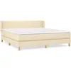vidaXL Sommier à lattes de lit avec matelas Crème 180x200 cm Tissu