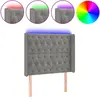 vidaXL Tête de lit à LED Gris clair 203x16x118/128 cm Velours