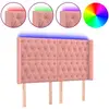 vidaXL Tête de lit à LED Rose 163x16x118/128 cm Velours
