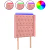 vidaXL Tête de lit à LED Rose 83x16x118/128 cm Velours
