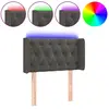 vidaXL Tête de lit à LED Gris foncé 93x16x118/128 cm Velours