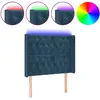 vidaXL Tête de lit à LED Bleu foncé 93x16x118/128 cm Velours