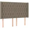 vidaXL Tête de lit à LED Taupe 147x16x118/128 cm Tissu