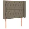 vidaXL Tête de lit à LED Taupe 103x16x118/128 cm Tissu