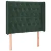 vidaXL Tête de lit à LED Vert foncé 103x16x118/128 cm Velours