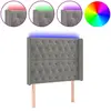 vidaXL Tête de lit à LED Gris clair 103x16x118/128 cm Velours