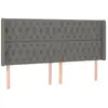 vidaXL Tête de lit à LED Gris foncé 183x16x118/128 cm Tissu