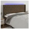 vidaXL Tête de lit à LED Marron foncé 183x16x118/128 cm Tissu